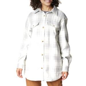 Columbia Calico Basin Gray Plaid Shirt Jacket, Unisex Large